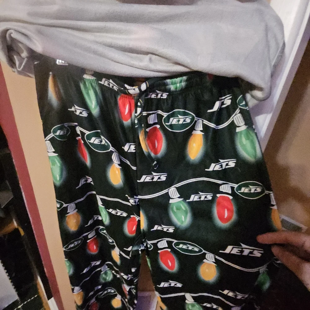 NY Jets Christmas 2pc Pajama set Sz L 14/16 - NWT